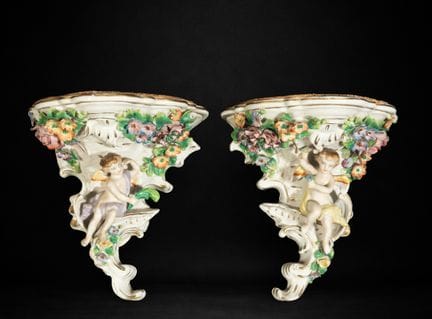 Pair of Important Wall Brackets in Naples Capodimo