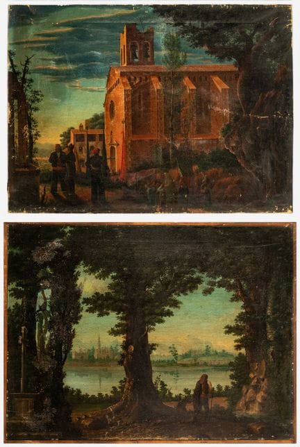 Ein Paar italienischer Ölgemälde aus dem 18. Jahrh