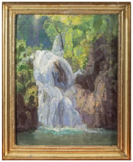Landschaft mit Wasserfall – Spanische Schule – 20.