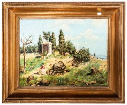 Paysage, signé – École européenne – XIXe siècle
Hu