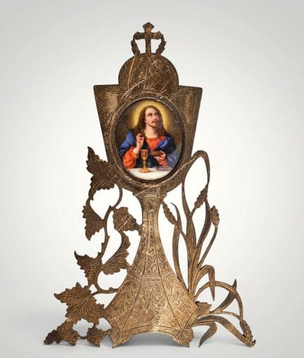 Andachtsmonstranz mit der Darstellung Jesu, der da