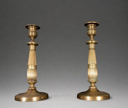Elegant Napoleon I Empire candelabras in ormolu br