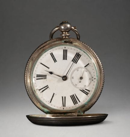 Taschenuhr mit Klappdeckel und Zifferblatt mit röm