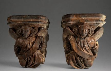 Paar Wandkonsolen – Spätgotik, Frankreich, 15. Jah