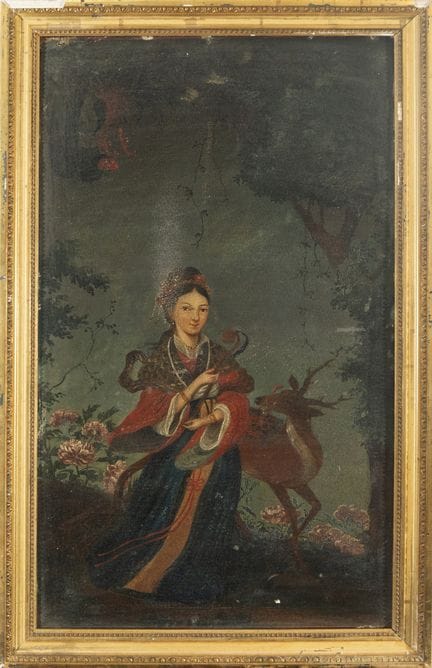 Porträt einer orientalischen Dame. Chinesische Sch
