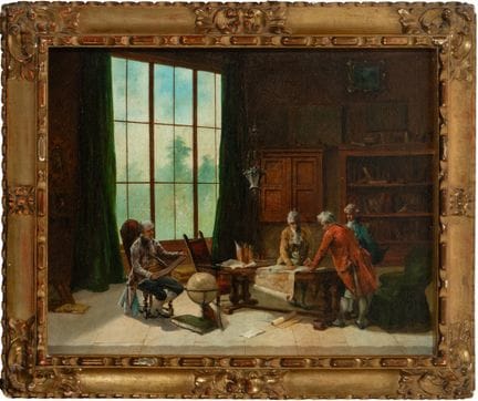 "Die Bibliothek", José Jiménez Aranda, signiert, S