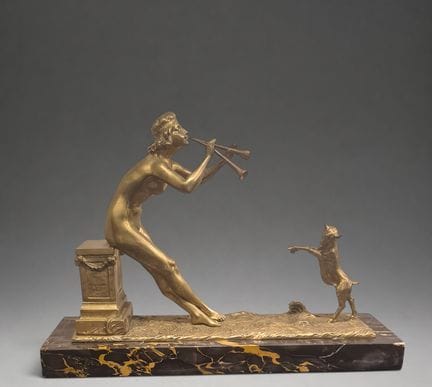 Art-Nouveau-Skulptur – Art-Déco-Skulptur aus Bronz