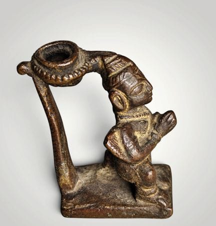 Hinduistische Gottheit, kleine Bronzestatuette aus