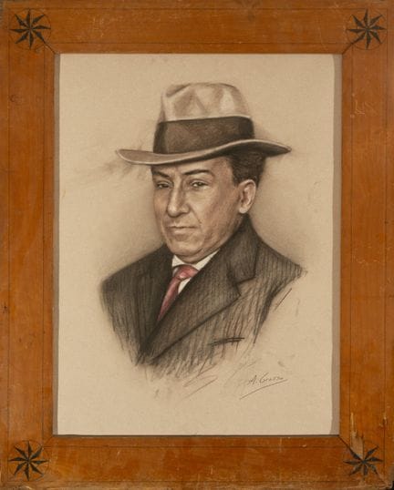 Porträt von Antonio Machado. Alfonso Grosso, signi
