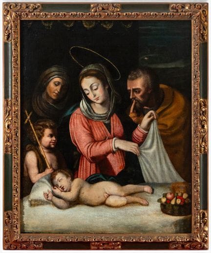 Die Geburt des Jesuskindes mit der Jungfrau Maria,