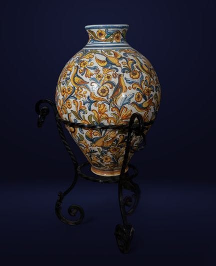 Große Vase oder Pflanzgefäß aus Triana-Reflexionsk