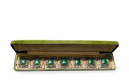 Prächtiges Art-Deco-Armband aus grüner Jade und Si
