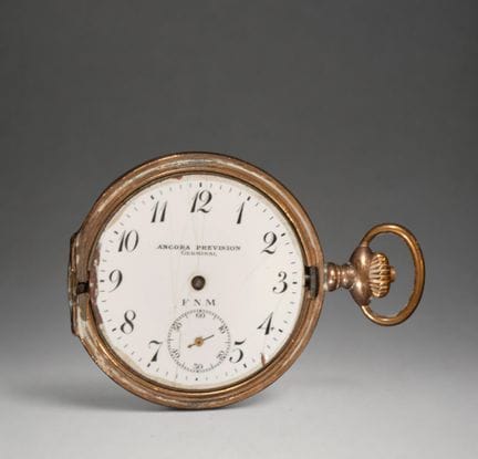 Pocket watch with a white dial and subsidiary seco