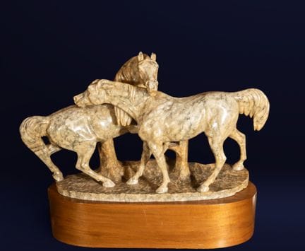 Großes Marmor-Pferdepaar, Jules Mene (1810-1879) z