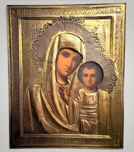 Russische Ikone aus dem 19. Jahrhundert – Madonna
