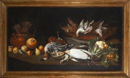 Still life with small game and fruit. Attributed t