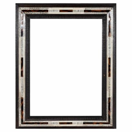 Italian ebonized tortoiseshell and carved bone fra