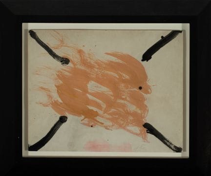 安东尼·塔皮埃斯（1923—2012），《遥远生命的回归》
重要手绘纸本水彩画。随附塔皮埃斯基金会出