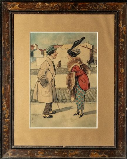 拉蒙·西利亚，委内瑞拉人，1914年 - 纸本水墨水彩画
装裱后尺寸：70 × 56 厘米，45 ×