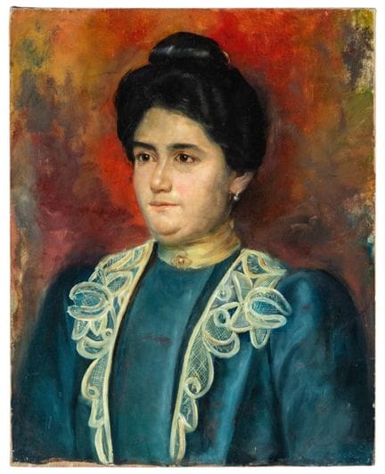 Portrait d'une dame – École espagnole de la famill