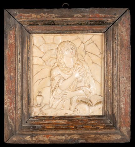 Spektakuläre Magdalena aus Alabaster aus dem 16. J