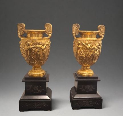 Paar Cassolettes aus vergoldeter Bronze aus der Ze