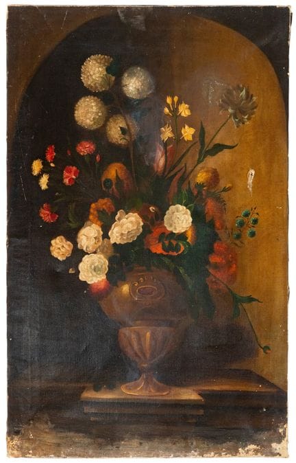 Nature morte aux fleurs – École espagnole – XIXe s