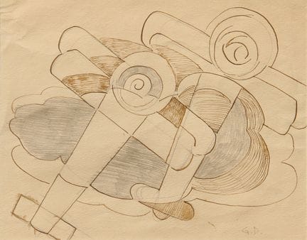 D'ANNA Giulio
Avions en vol + nuages, vers 1933, t