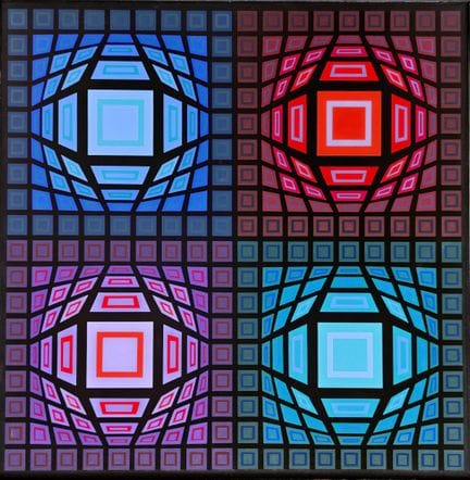 VASARELY Victor
Vitro, 1973-1976, acrylique sur pa