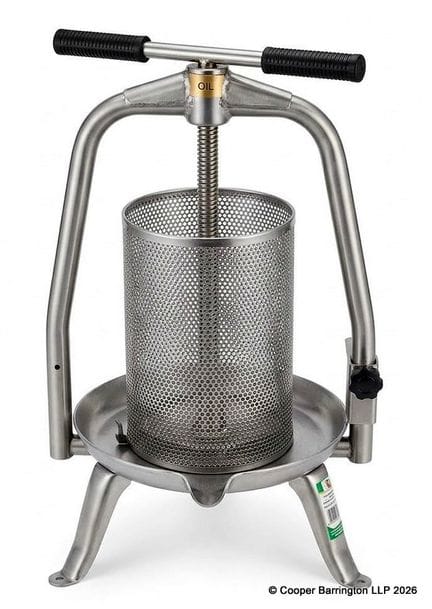 Baesso V20 Inox Versatile Fruit Press. Stainless s
