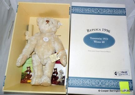 Ours en peluche Steiff de 1921, blanc, n° 40, édit