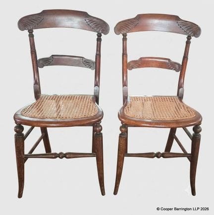 A Good Pair of Regency Mahogany Bergere Chairs.
A 