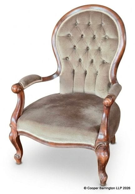 Vintage Mahogany Spoon Back Armchair. 20th Century