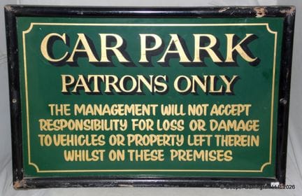 Vintage-Schild „Nur für Parkhausgäste“, handbeschr