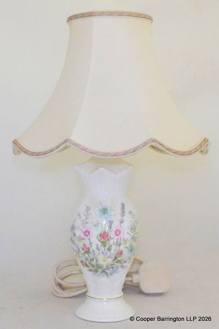 Aynsley Wild Tudor Fine Bone China Lamp &amp; Shad