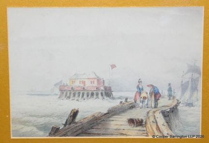 19. Jahrhundert. Aquarell vor Fort Rouge, Hafen vo