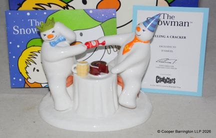 Coalport《雪人“拉响爆竹”》H.Samuel独家发售。约2002年。品相如新，带原装盒及证书
