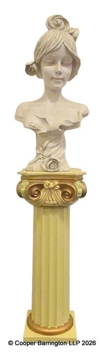 Vintage Art Nouveau Style Bust & Corinthian Column