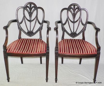 Victorian Hepplewhite Style Arm Chairs
Victorian H