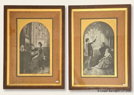 Frank Dicksee: „Harmony“ und F. Dupont: „Poetry“ –