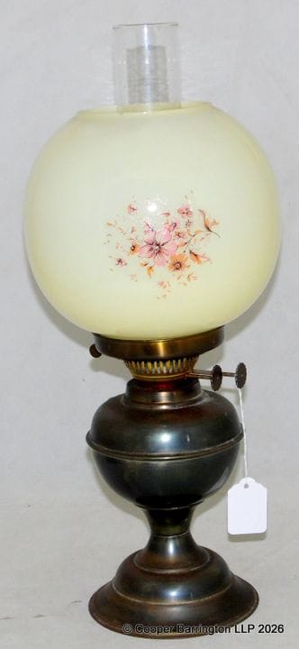 Edwardianische Öl-Doppelbrennerlampe aus Messing m