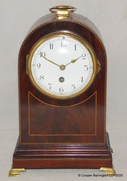Edwardian Arch Top Inlaid Mahagoni Zeitmesser Mant