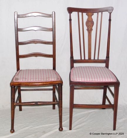 Two Edwardian Inlaid Bedroom /Side Chairs. Heights