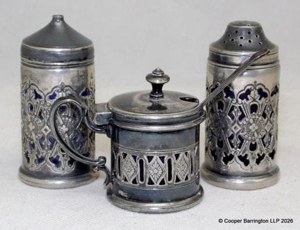 Service à huile et vinaigre en métal argenté des a