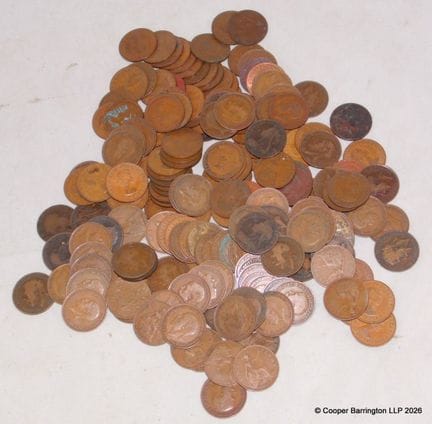 1,8 kg de pièces de cuivre britanniques non triées