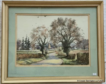 Gerald V. Gadd: Landschaftsbild in Aquarell.
Geral