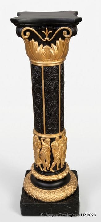 A 20th Century Classical Gypsum Plaster Pedestal. 