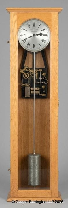 Vintage Synchronome-Hauptuhr mit Eichenholzgehäuse
