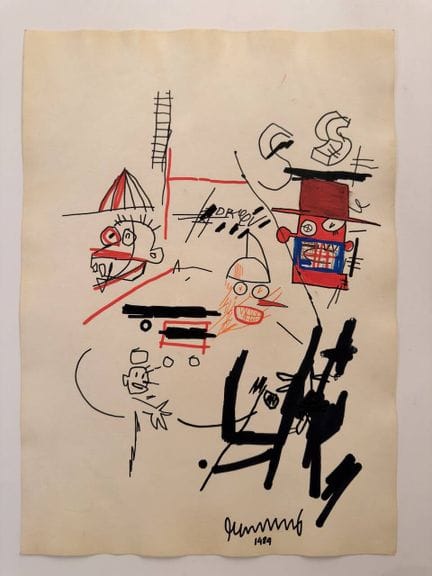 Jean-Michel BASQUIAT (1960-1988), según
Dibujo con