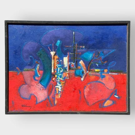 STARHMARY?
Composition en bleu et rouge 
Huile sur